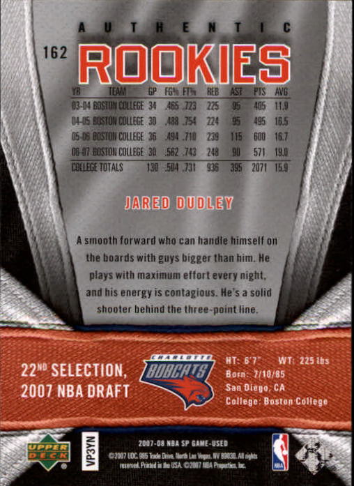 2007/2008 SP Game Used (Upper Deck) Basketball - Picture 57 of 143