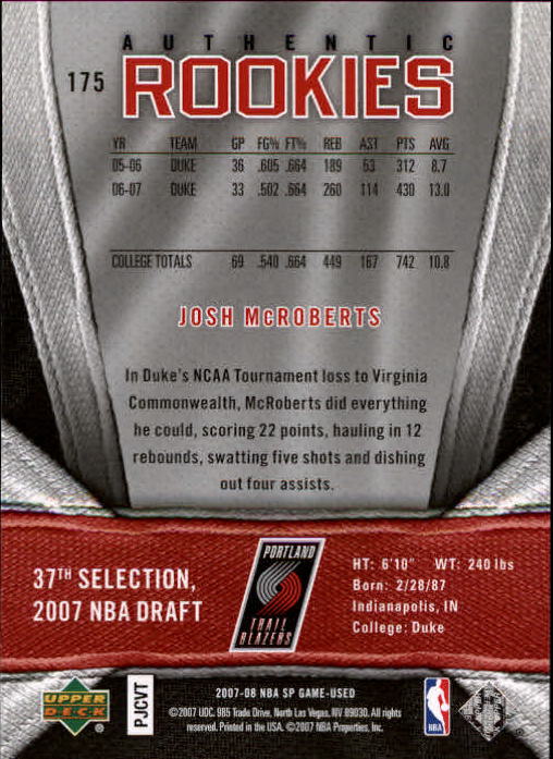 2007/2008 SP Game Used (Upper Deck) Basketball - Picture 35 of 143