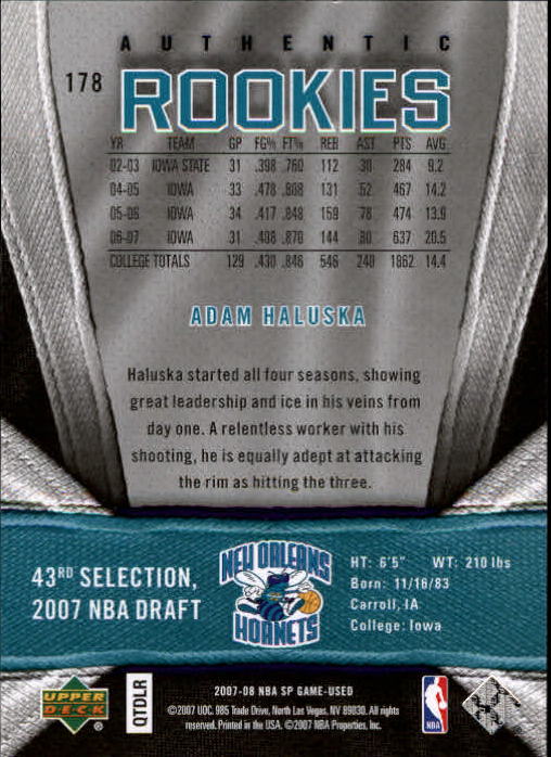 2007/2008 SP Game Used (Upper Deck) Basketball - Picture 29 of 143
