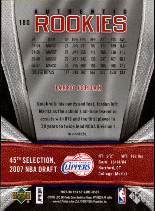 2007/2008 SP Game Used (Upper Deck) Basketball - Picture 25 of 143