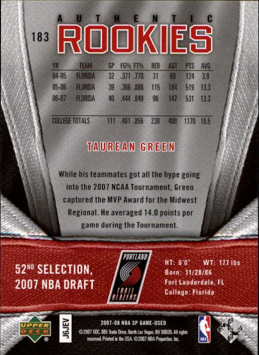 2007/2008 SP Game Used (Upper Deck) Basketball - Picture 19 of 143