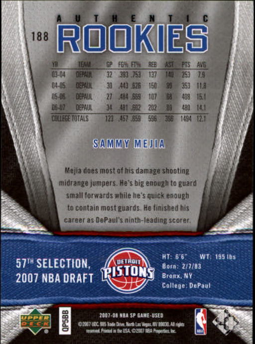 2007/2008 SP Game Used (Upper Deck) Basketball - Picture 11 of 143