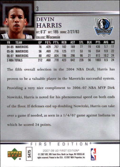 2007-08 Upper Deck First Edition Basketball YOU PICK - Picture 7 of 454