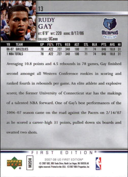 2007-08 Upper Deck First Edition Basketball YOU PICK - Picture 27 of 454