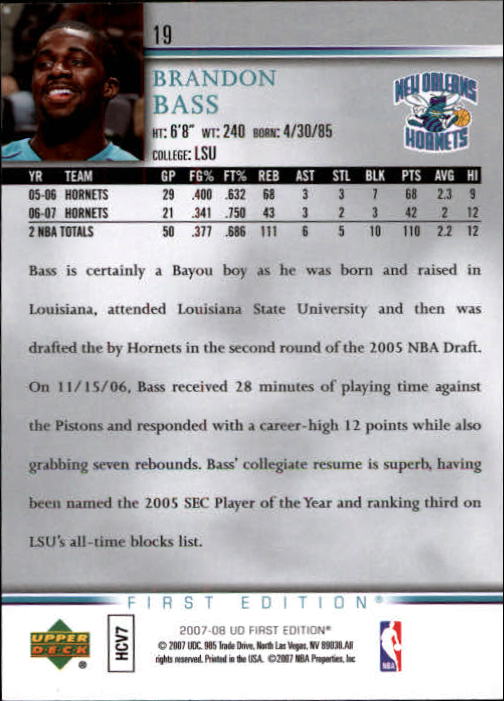 2007-08 Upper Deck First Edition Basketball YOU PICK - Picture 39 of 454