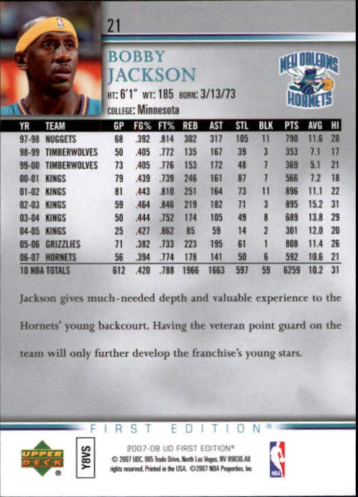 2007-08 Upper Deck First Edition Basketball YOU PICK - Picture 43 of 454