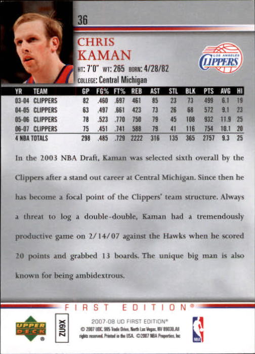 2007-08 Upper Deck First Edition Basketball YOU PICK - Picture 73 of 454
