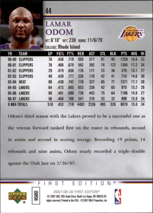 2007-08 Upper Deck First Edition Basketball YOU PICK - Picture 89 of 454