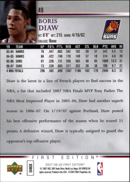 2007-08 Upper Deck First Edition Basketball YOU PICK - Picture 99 of 454