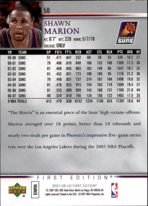 2007-08 Upper Deck First Edition Basketball YOU PICK - Picture 101 of 454