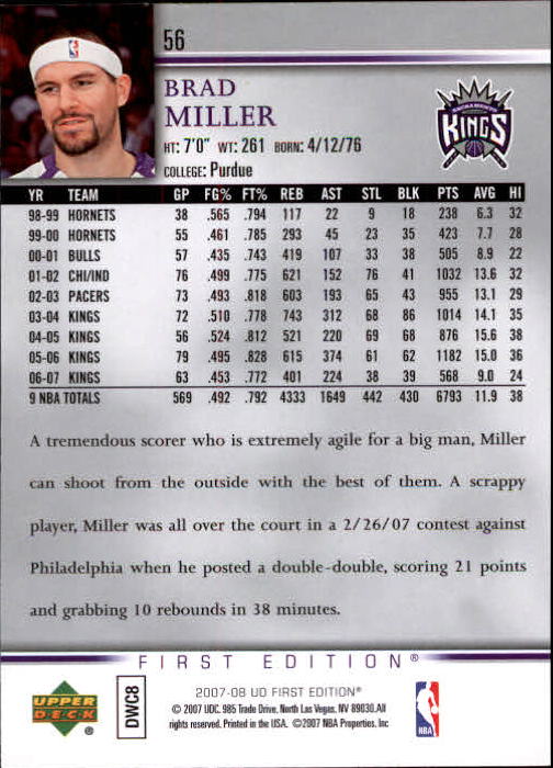2007-08 Upper Deck First Edition Basketball YOU PICK - Picture 113 of 454