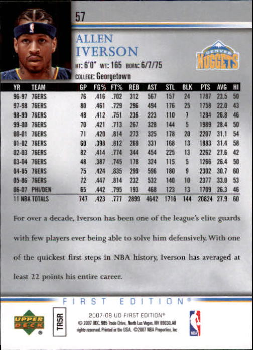 2007-08 Upper Deck First Edition Basketball YOU PICK - Picture 115 of 454