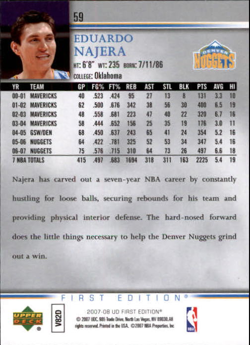 2007-08 Upper Deck First Edition Basketball YOU PICK - Picture 119 of 454