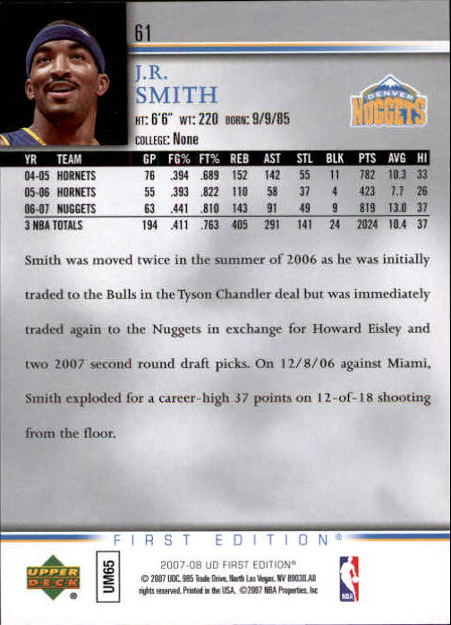 2007-08 Upper Deck First Edition Basketball YOU PICK - Picture 123 of 454