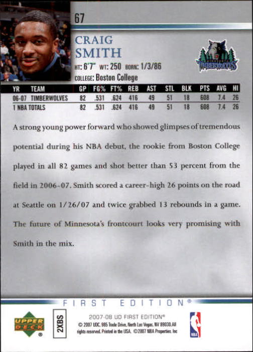 2007-08 Upper Deck First Edition Basketball YOU PICK - Picture 135 of 454