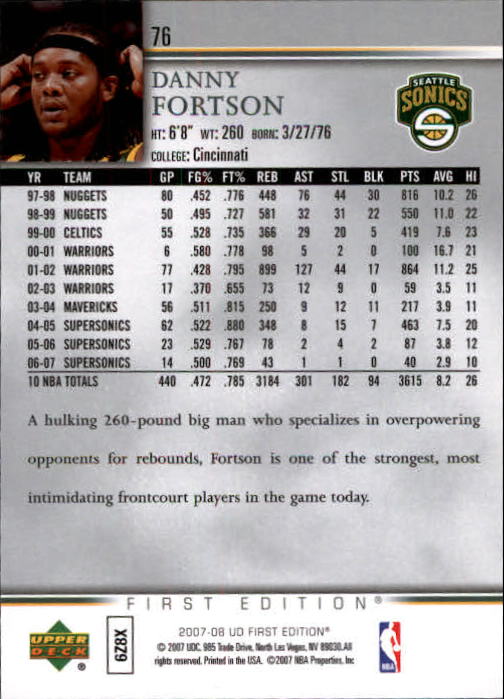 2007-08 Upper Deck First Edition Basketball YOU PICK - Picture 151 of 454
