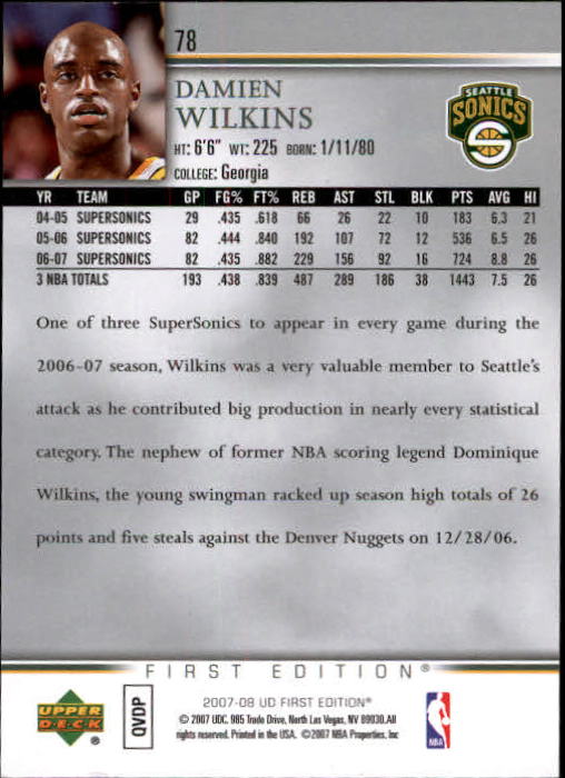 2007-08 Upper Deck First Edition Basketball YOU PICK - Picture 155 of 454