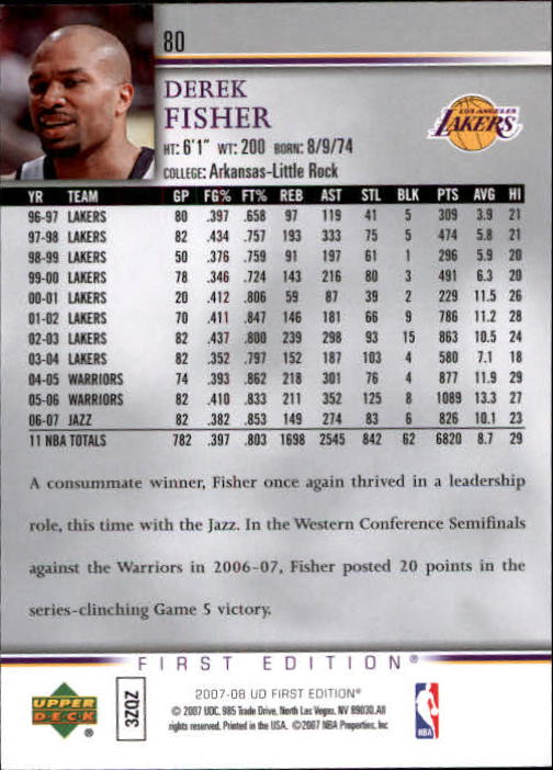 2007-08 Upper Deck First Edition Basketball YOU PICK - Picture 159 of 454
