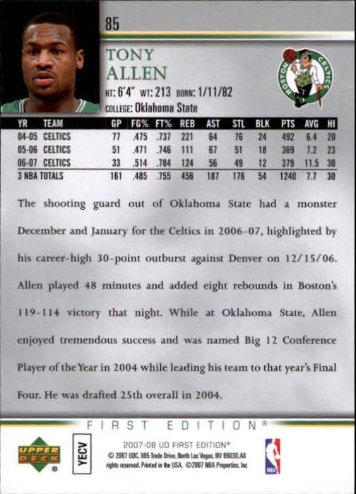 2007-08 Upper Deck First Edition Basketball YOU PICK - Picture 169 of 454