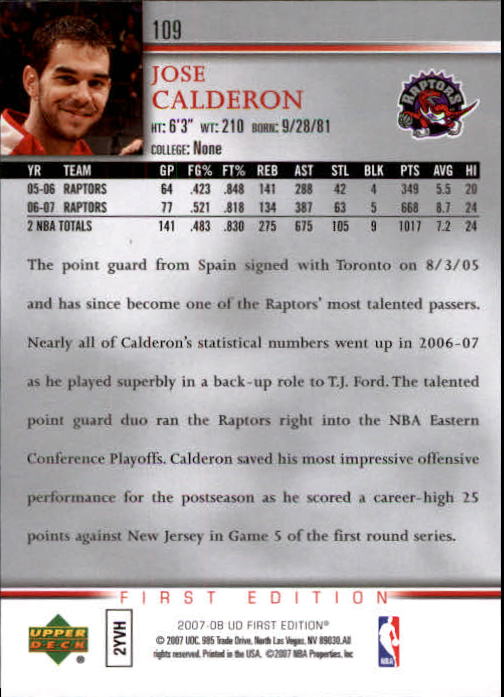 2007-08 Upper Deck First Edition Basketball YOU PICK - Picture 217 of 454