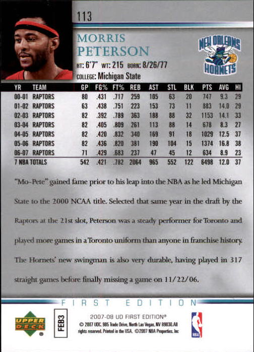 2007-08 Upper Deck First Edition Basketball YOU PICK - Picture 225 of 454