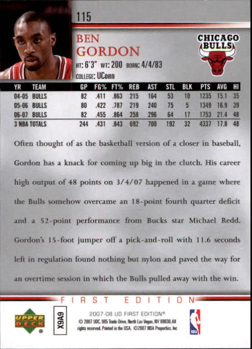 2007-08 Upper Deck First Edition Basketball YOU PICK - Picture 229 of 454