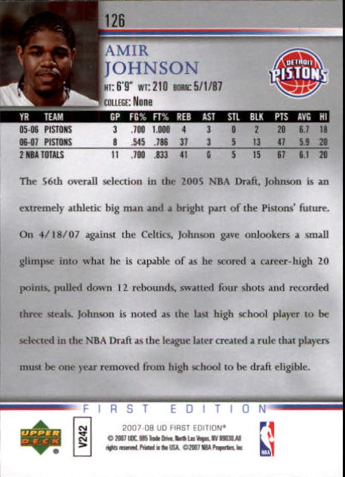 2007-08 Upper Deck First Edition Basketball YOU PICK - Picture 251 of 454
