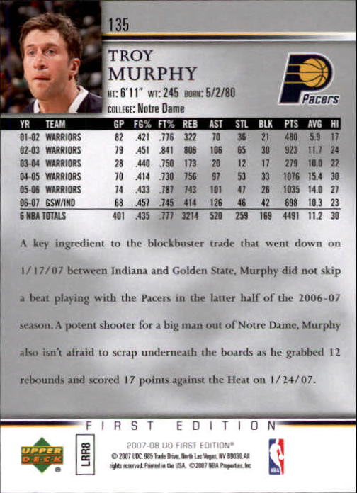 2007-08 Upper Deck First Edition Basketball YOU PICK - Picture 269 of 454