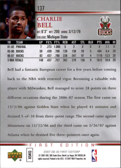 2007-08 Upper Deck First Edition Basketball YOU PICK - Picture 273 of 454