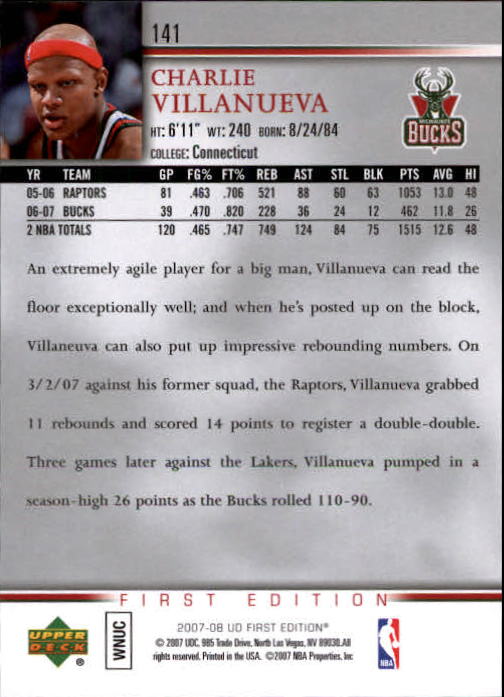 2007-08 Upper Deck First Edition Basketball YOU PICK - Picture 281 of 454