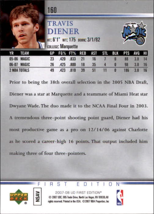 2007-08 Upper Deck First Edition Basketball YOU PICK - Picture 319 of 454