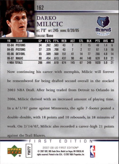 2007-08 Upper Deck First Edition Basketball YOU PICK - Picture 323 of 454