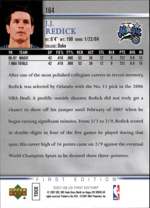 2007-08 Upper Deck First Edition Basketball YOU PICK - Picture 327 of 454