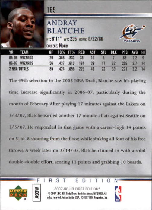 2007-08 Upper Deck First Edition Basketball YOU PICK - Picture 329 of 454