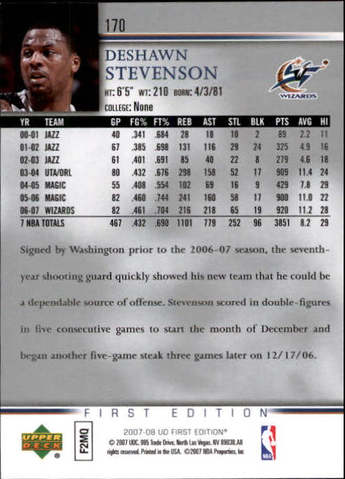 2007-08 Upper Deck First Edition Basketball YOU PICK - Picture 339 of 454
