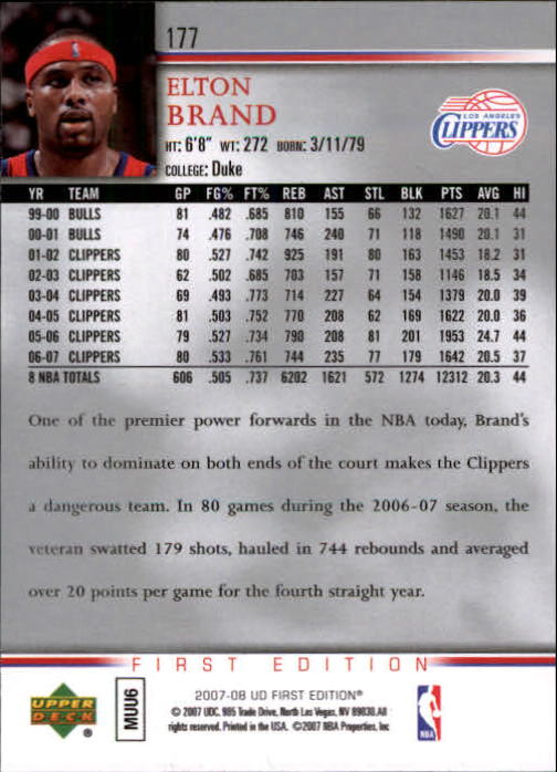 2007-08 Upper Deck First Edition Basketball YOU PICK - Picture 353 of 454