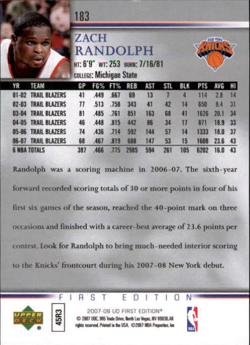 2007-08 Upper Deck First Edition Basketball YOU PICK - Picture 365 of 454