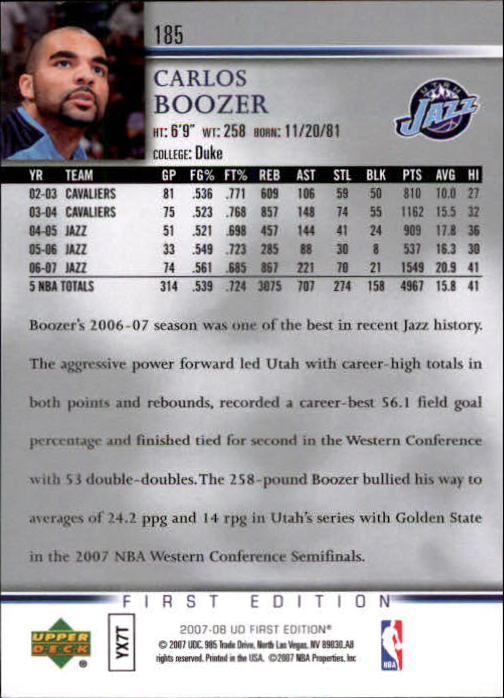 2007-08 Upper Deck First Edition Basketball YOU PICK - Picture 369 of 454