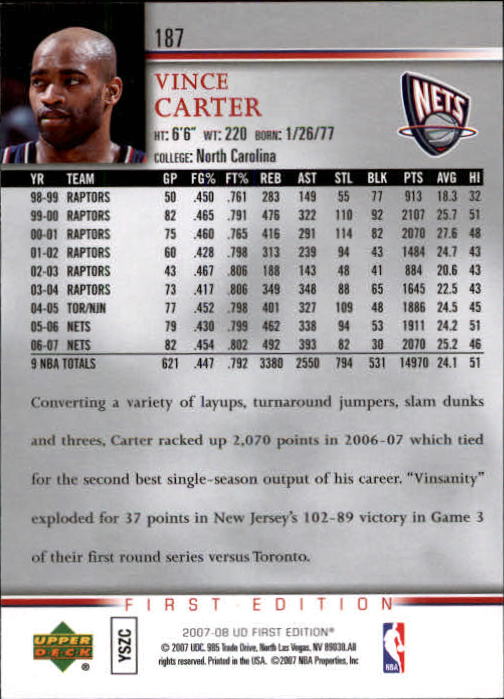 2007-08 Upper Deck First Edition Basketball YOU PICK - Picture 373 of 454