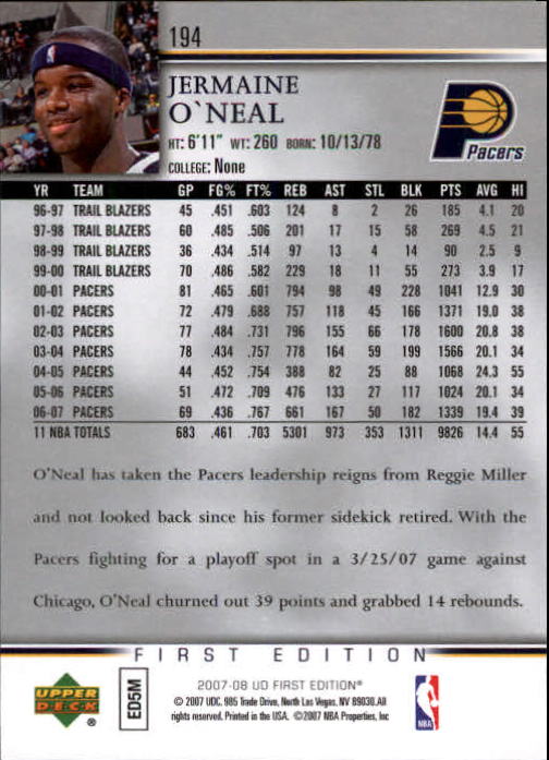 2007-08 Upper Deck First Edition Basketball YOU PICK - Picture 387 of 454