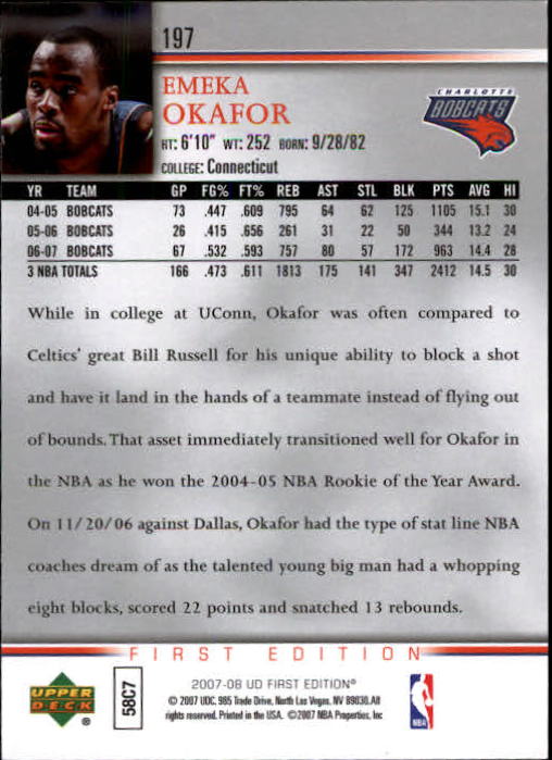2007-08 Upper Deck First Edition Basketball YOU PICK - Picture 393 of 454
