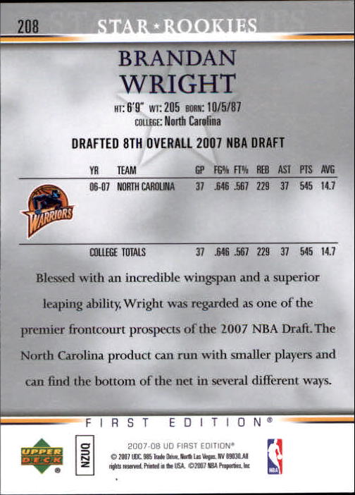2007-08 Upper Deck First Edition Basketball YOU PICK - Picture 411 of 454