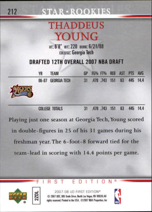 2007-08 Upper Deck First Edition Basketball YOU PICK - Picture 419 of 454