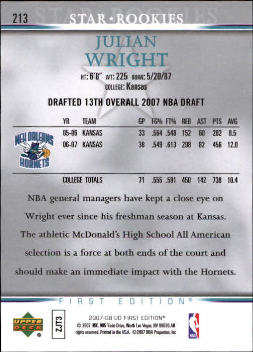 2007-08 Upper Deck First Edition Basketball YOU PICK - Picture 421 of 454