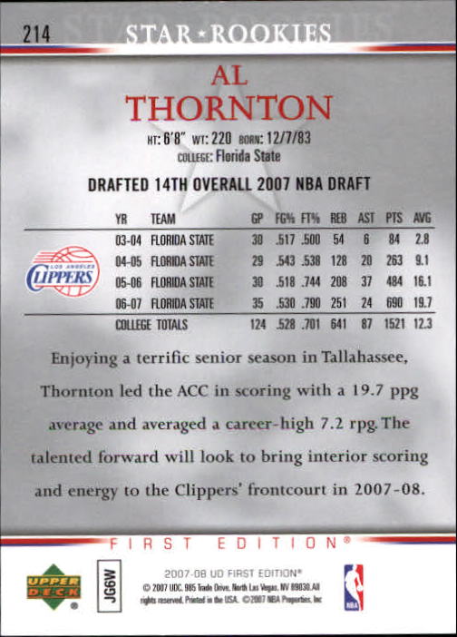 2007-08 Upper Deck First Edition Basketball YOU PICK - Picture 423 of 454