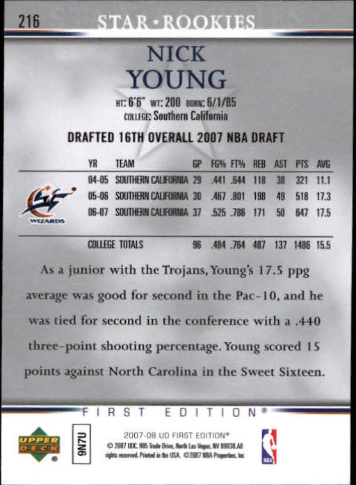 2007-08 Upper Deck First Edition Basketball YOU PICK - Picture 427 of 454