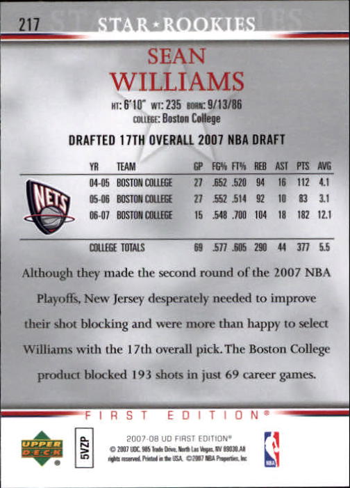 2007-08 Upper Deck First Edition Basketball YOU PICK - Picture 429 of 454