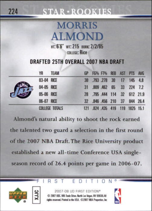 2007-08 Upper Deck First Edition Basketball YOU PICK - Picture 443 of 454