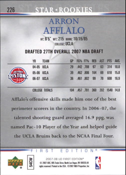 2007-08 Upper Deck First Edition Basketball YOU PICK - Picture 447 of 454