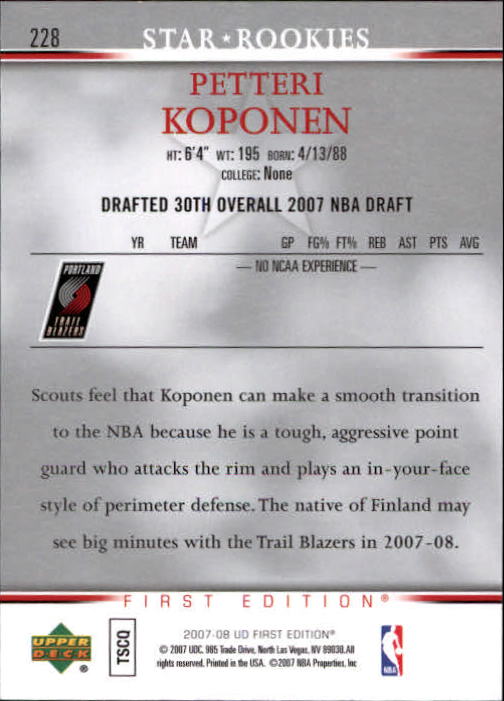 2007-08 Upper Deck First Edition Basketball YOU PICK - Picture 451 of 454